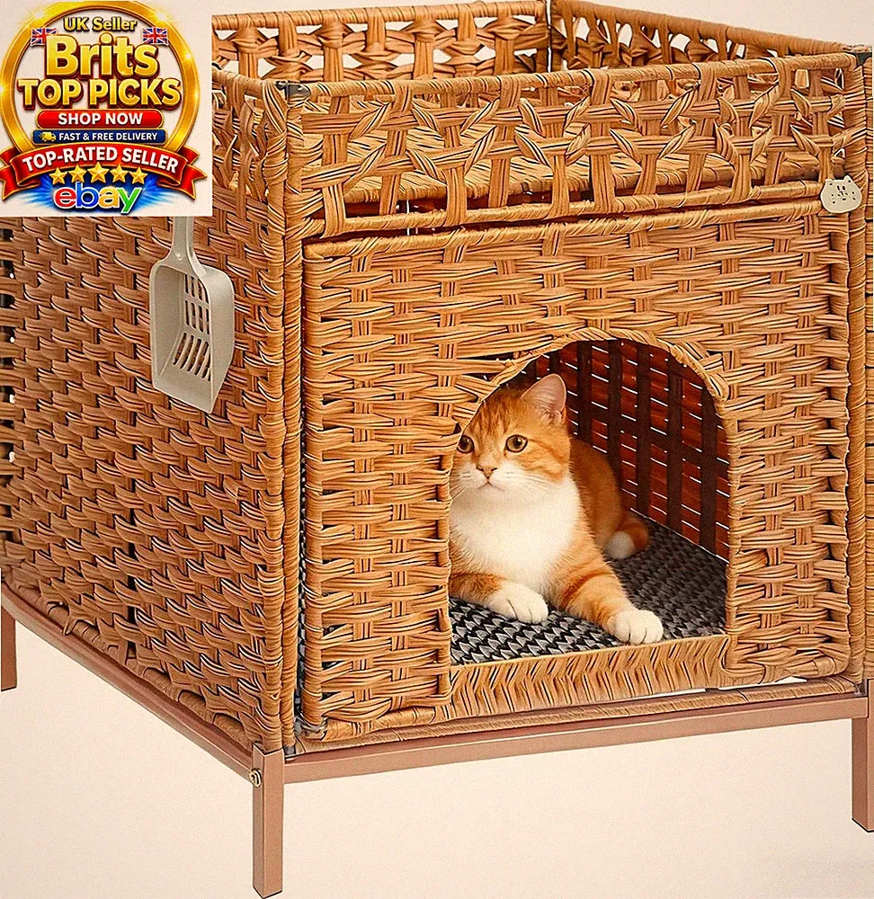 Katzentoilette Schrank Holzgehege Aufbewahrung Regal Indoor Haustier Haus UK
