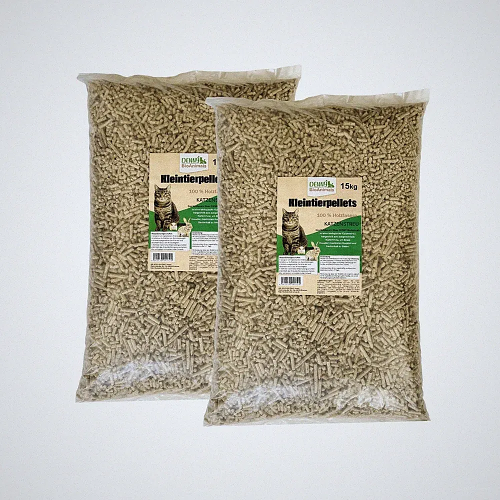 Kleintierstreu, Katzenstreu Holzpellets 30 kg (46 L) – 100% natürliche Einstreu