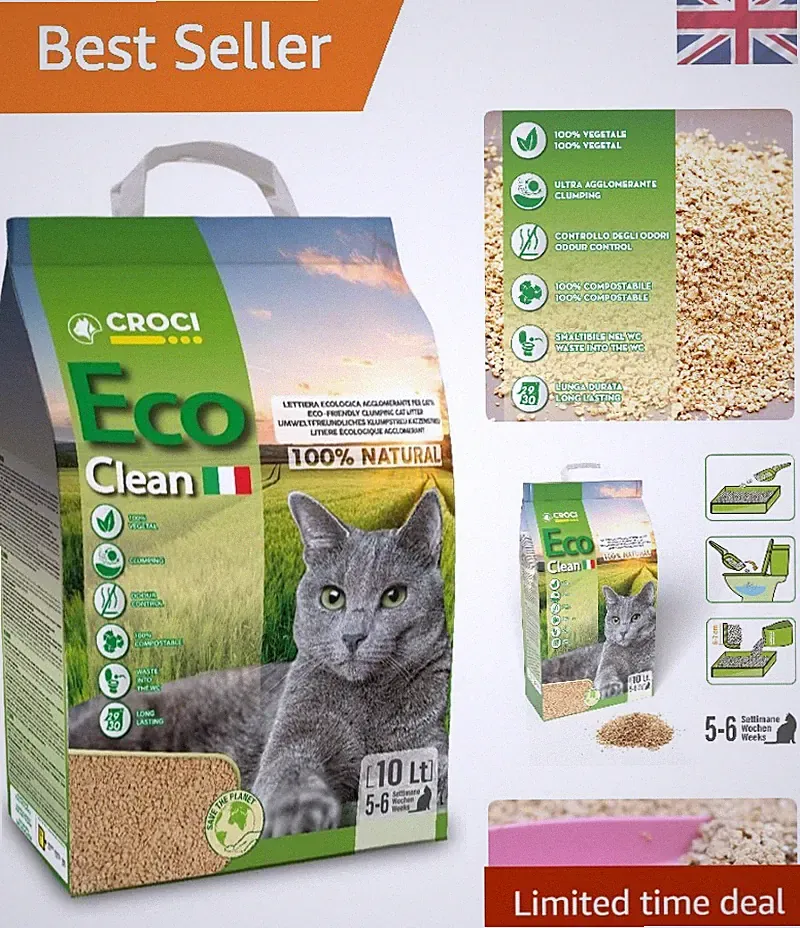 Klumpendes Katzenstreu 10L - umweltfreundlich & unparfümiert, perfekt für saubere Häuser