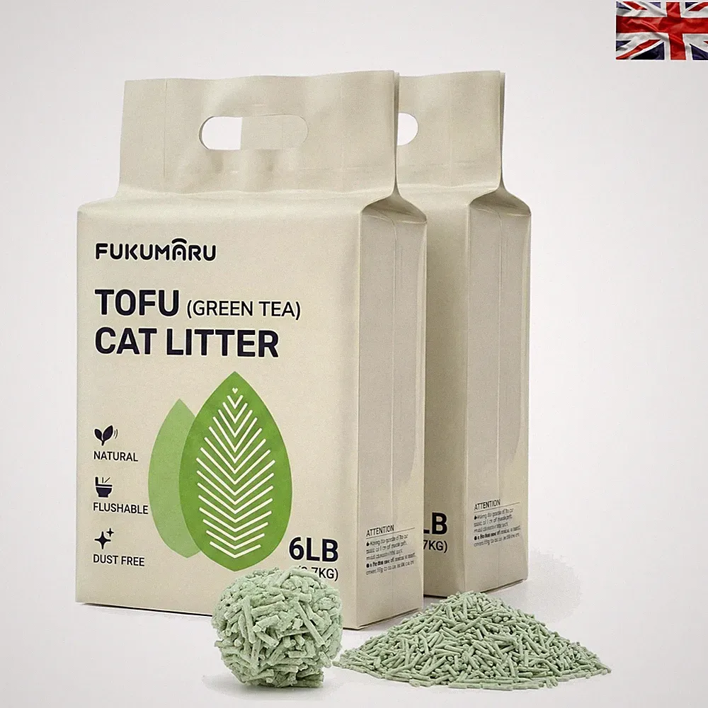 Klumpendes Tofu Katzenstreu 5,4 kg Set - geruchsneutral & hypoallergen mit grünem Tee