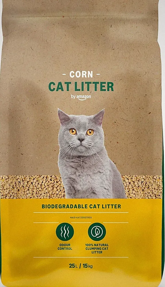 Marke Amazon - Lebenslanges klumpendes Mais Katzenstreu, unparfümiert, 25 L (1er Pack)