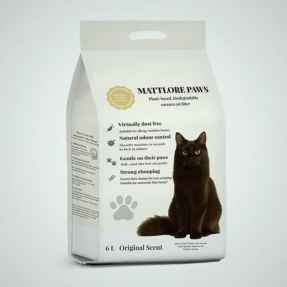 Mattlore Paws Premium Maniok Katzenstreu Grade 1 Maniok Guarkernmehl 100% Pflanze