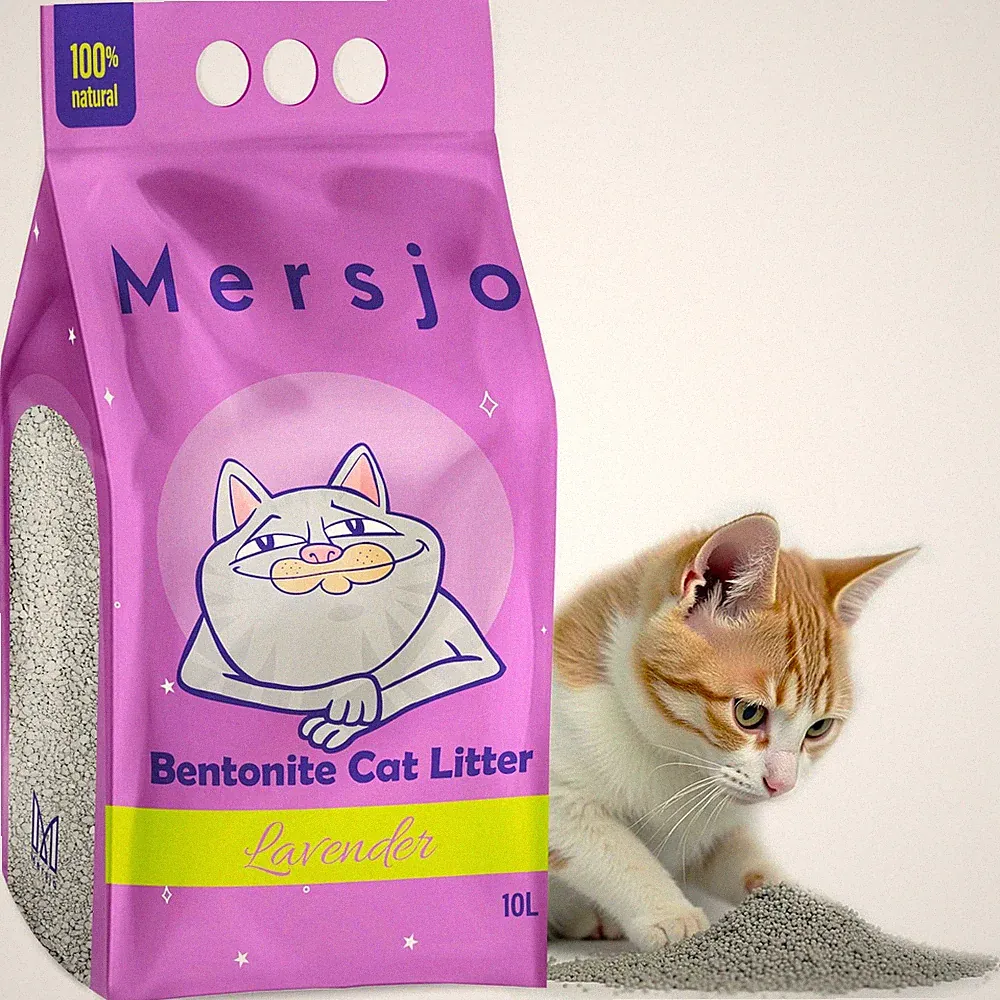 Mersjo Katzenstreu Bentonit 10L Lavendel Klumpstreu Staubarm Saugstark Qualität