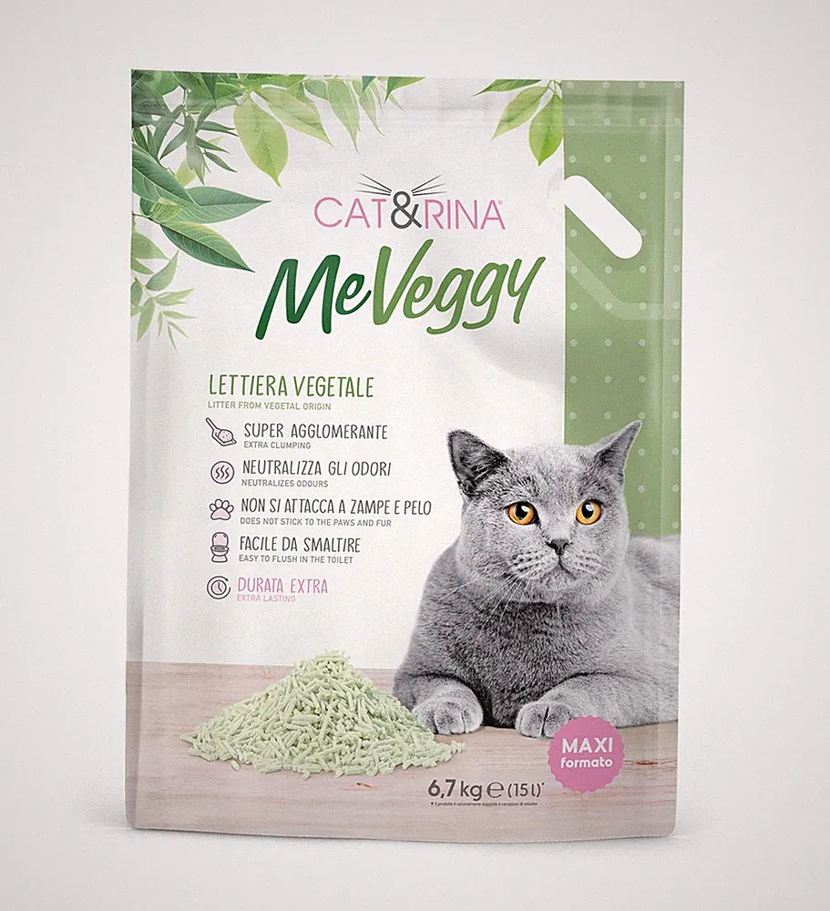 MeVeggy Pflanzenstreu für Katzen, 15 l, langlebig, natürlicher und klumpender...