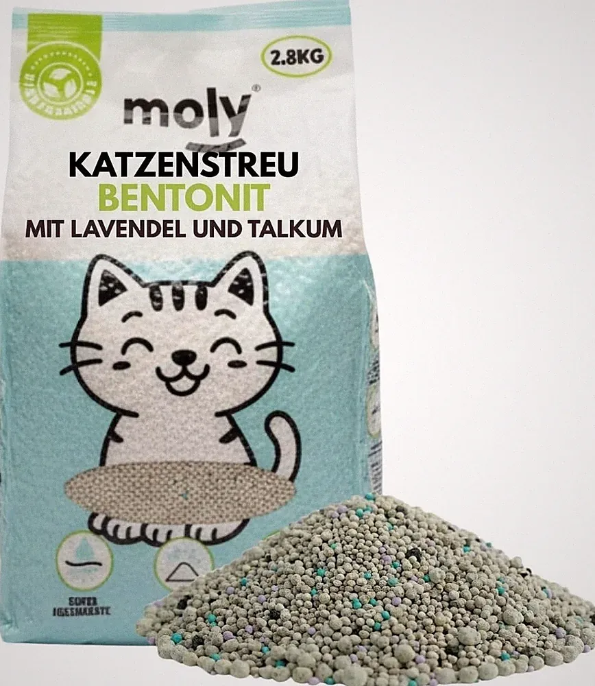 MOLY Tofu Katzenstreu, biologisch abbaubar, 2,8 kg, ökologischer Pflanzensand