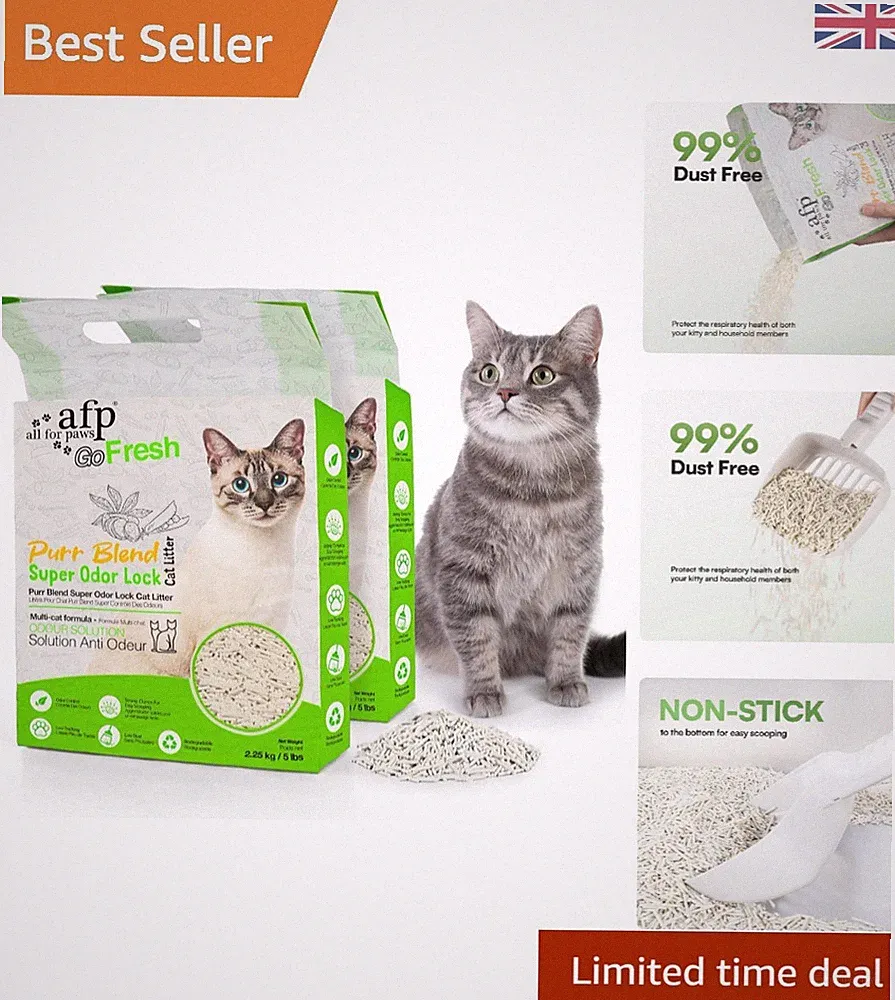 Natürliches Pellet Katzenstreu - Staubfrei & 24/7 Geruchskontrolle, 2,25 kg