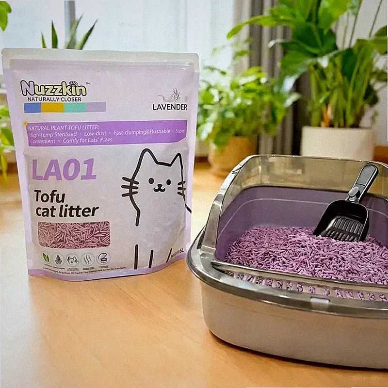 Nuzzkin umweltfreundliches Tofu Katzenstreu 6L ultraklumpend, staubarm, biologisch abbaubar