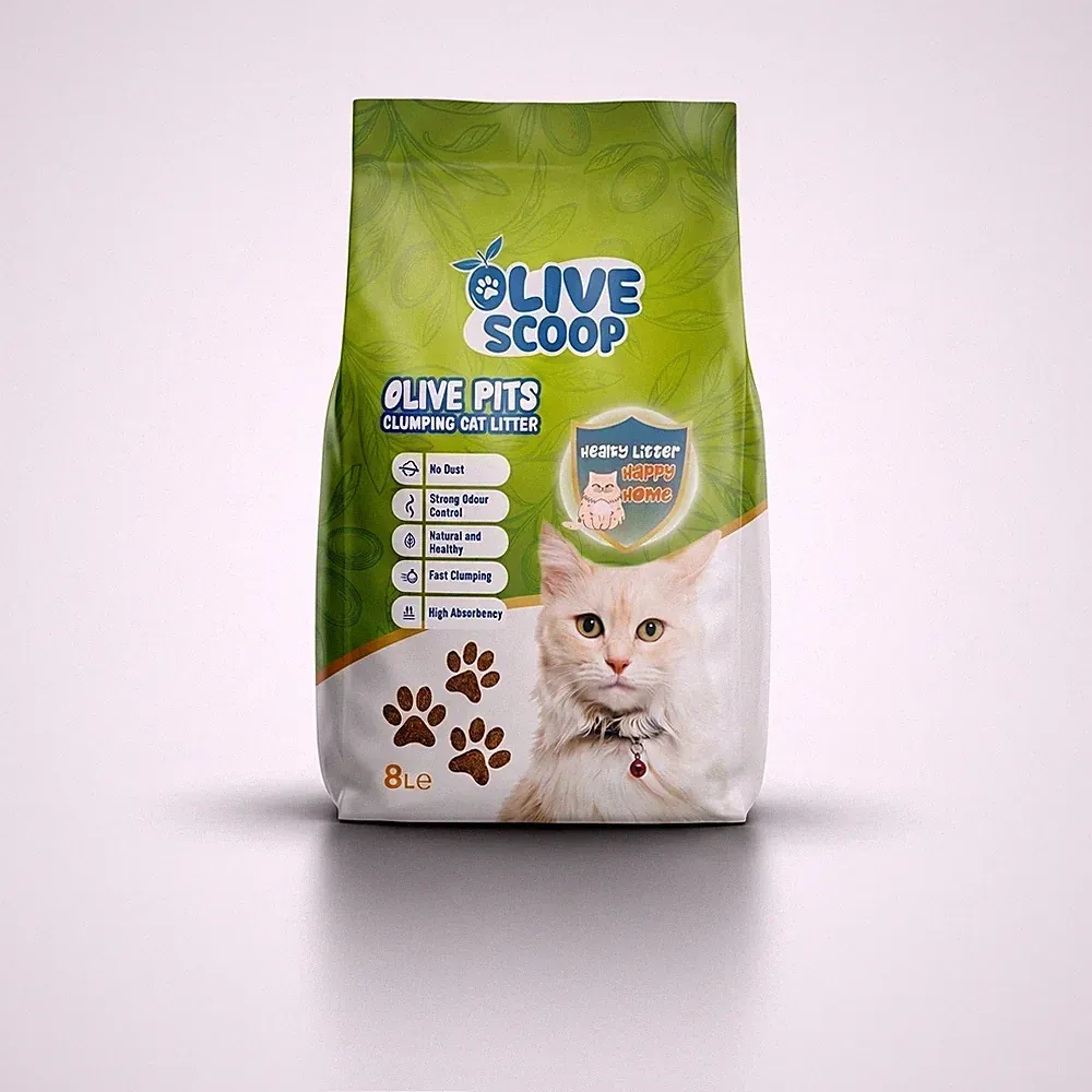 Olive Scoop Natural Olive Pit Klumpendes Katzenstreu 8L (6kg) Staubfrei Natur