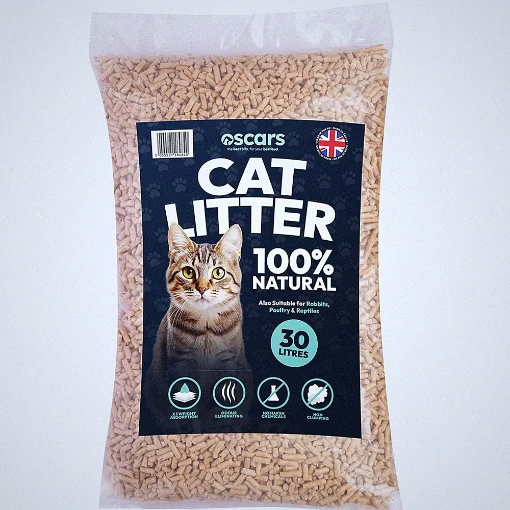 Oscars Katzenstreu 30L ultra saugfähige Holzpellets klumpfrei staubfrei geruchsneutral
