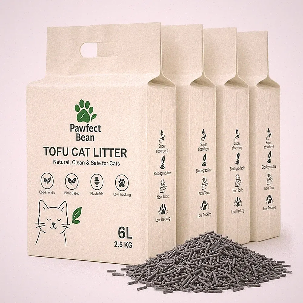 Pawfect Bean Charcoal Infused Tofu Katzenstreu Bestes Vorteilspack 24L/10KG Pflanze