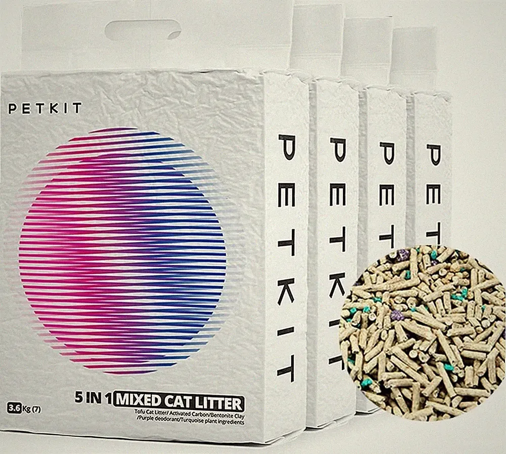 PETKIT 5 in 1 Gemischtes Katzenstreu Saugfähig und Schnell Trocknend Klumpstreu