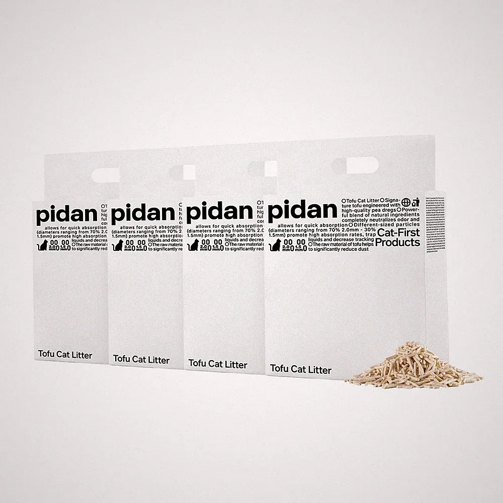 pidan Tofu Katzenstreu 9,6 kg (4×2,4 kg) 100% natürlich spülbar & klumpend Ultra
