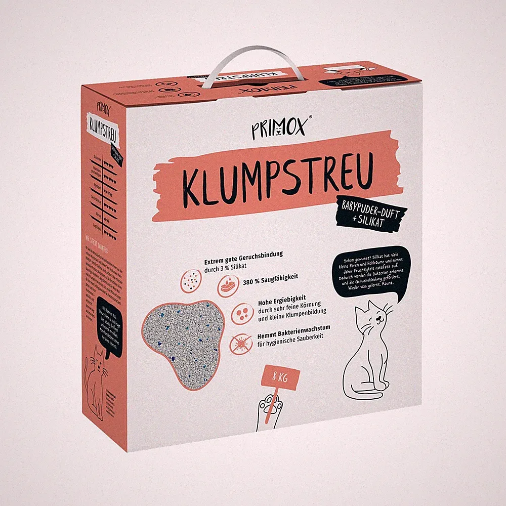 Primox Katzenstreu Babypuderduft + Silikat 8 kg