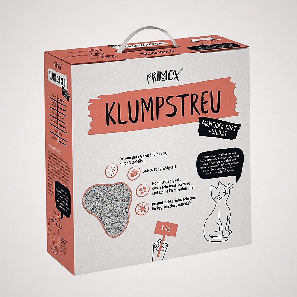Primox Katzenstreu mit Babypuder, 8 kg (1,49 EUR/kg)
