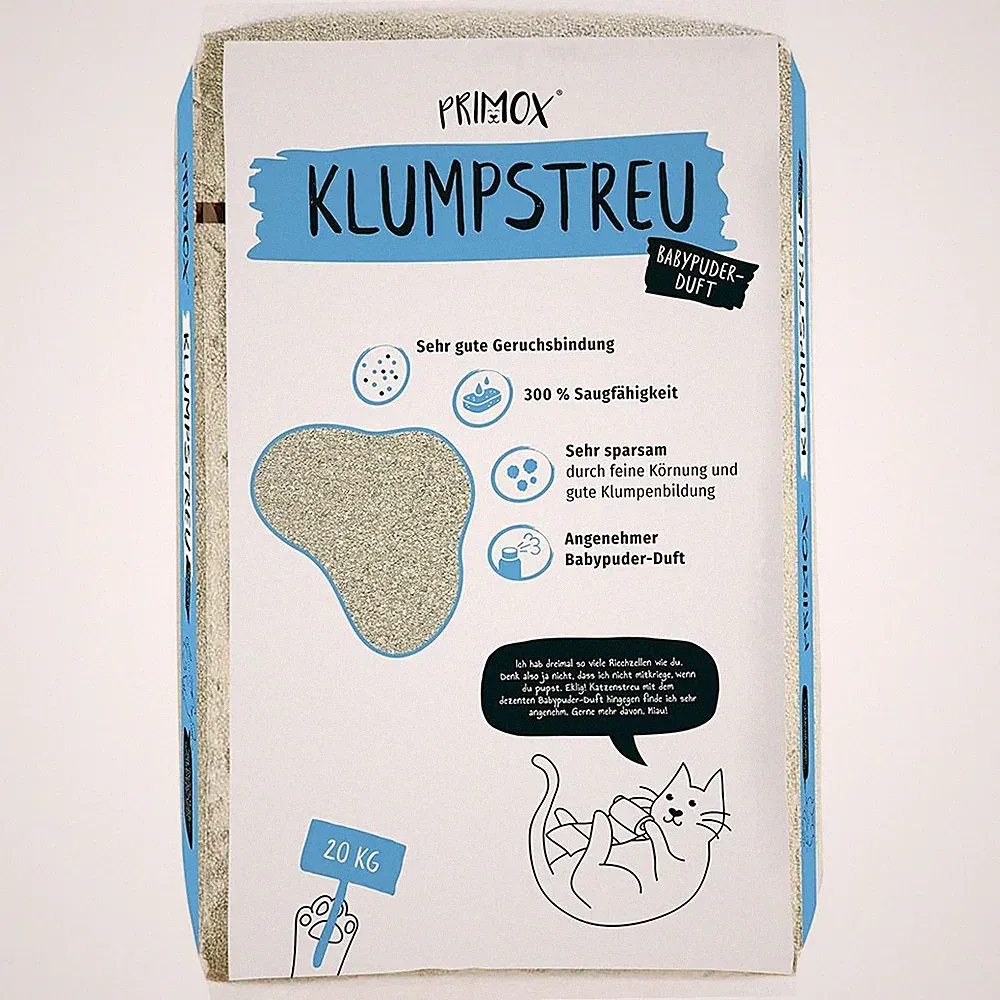 Primox Katzenstreu Ultra mit Babypuderduft 20 kg