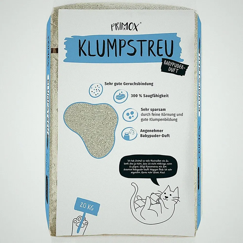 Primox Katzenstreu Ultra mit Babypuderduft 20 kg