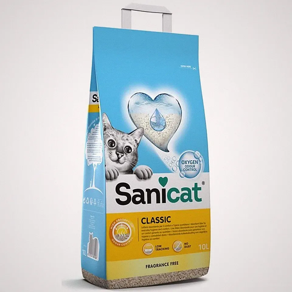 Sanicat Classic Unscented 10L Katzenstreu - Klumpstreu ohne Duft