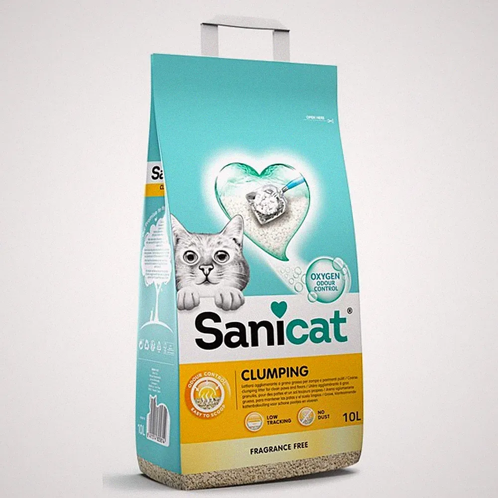 Sanicat Clumping Unscented 10L Katzenstreu - Klumpstreu ohne Duft