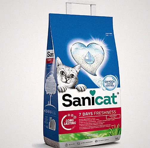 Sanicat Katzenstreu Kätzchen 7 Tage Frische Aloe Vera 4L Geruch Staubkontrolle
