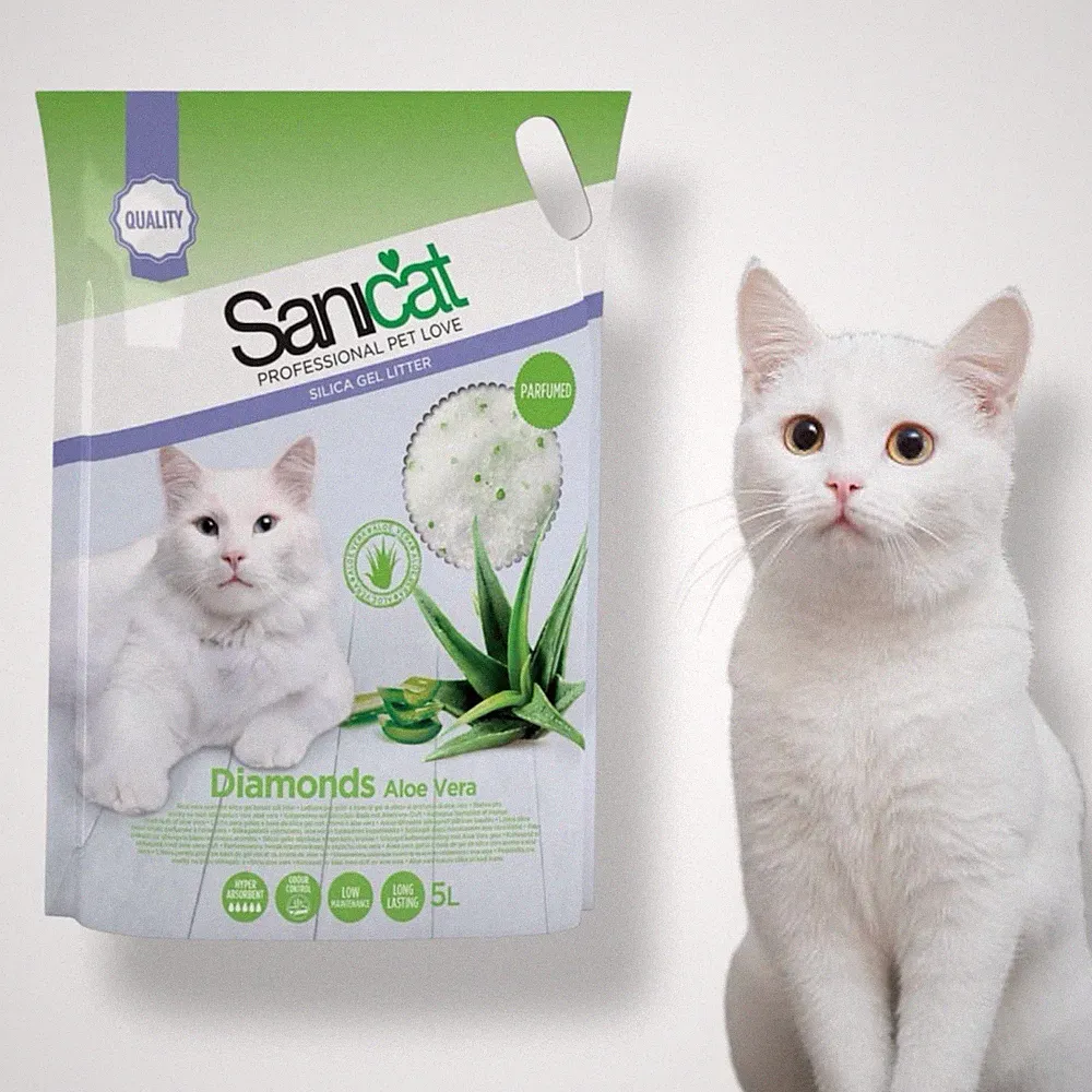 Sanicat Silica Crystal Diamonds Gel Katzenstreu Aloe Vera 5L staubfrei klumpenfrei