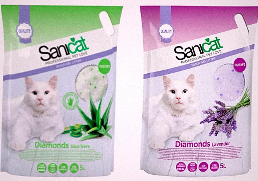 Sanicat Silica Crystal Diamonds Gel klumpfrei Katzenstreu Lavendel Aloe Vera 5L