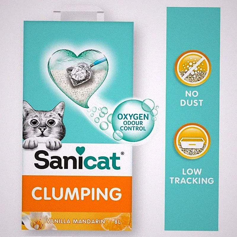 Sanicat Vanilla Mandarin Klumpendes Katzenstreu 16 Liter