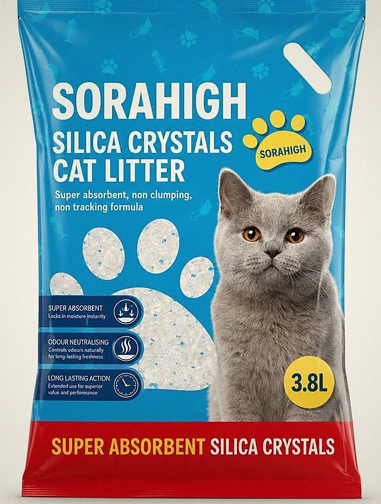 Silica Crystal Katzenstreu 3,8 l klumpfrei Geruchskontrolle wenig Tracking