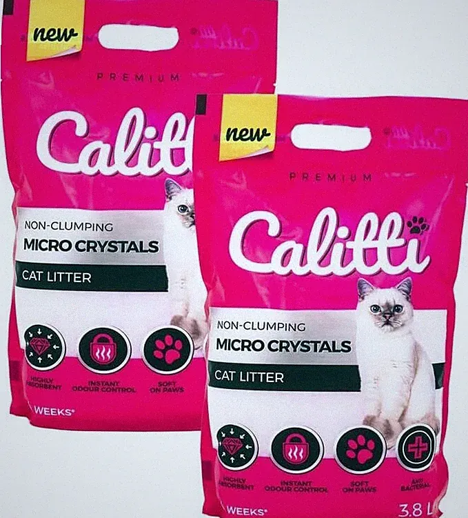 Silikat Ultrafeines Katzenstreu Calitti Micro Crystals - Staubfrei 2 x 3,8L