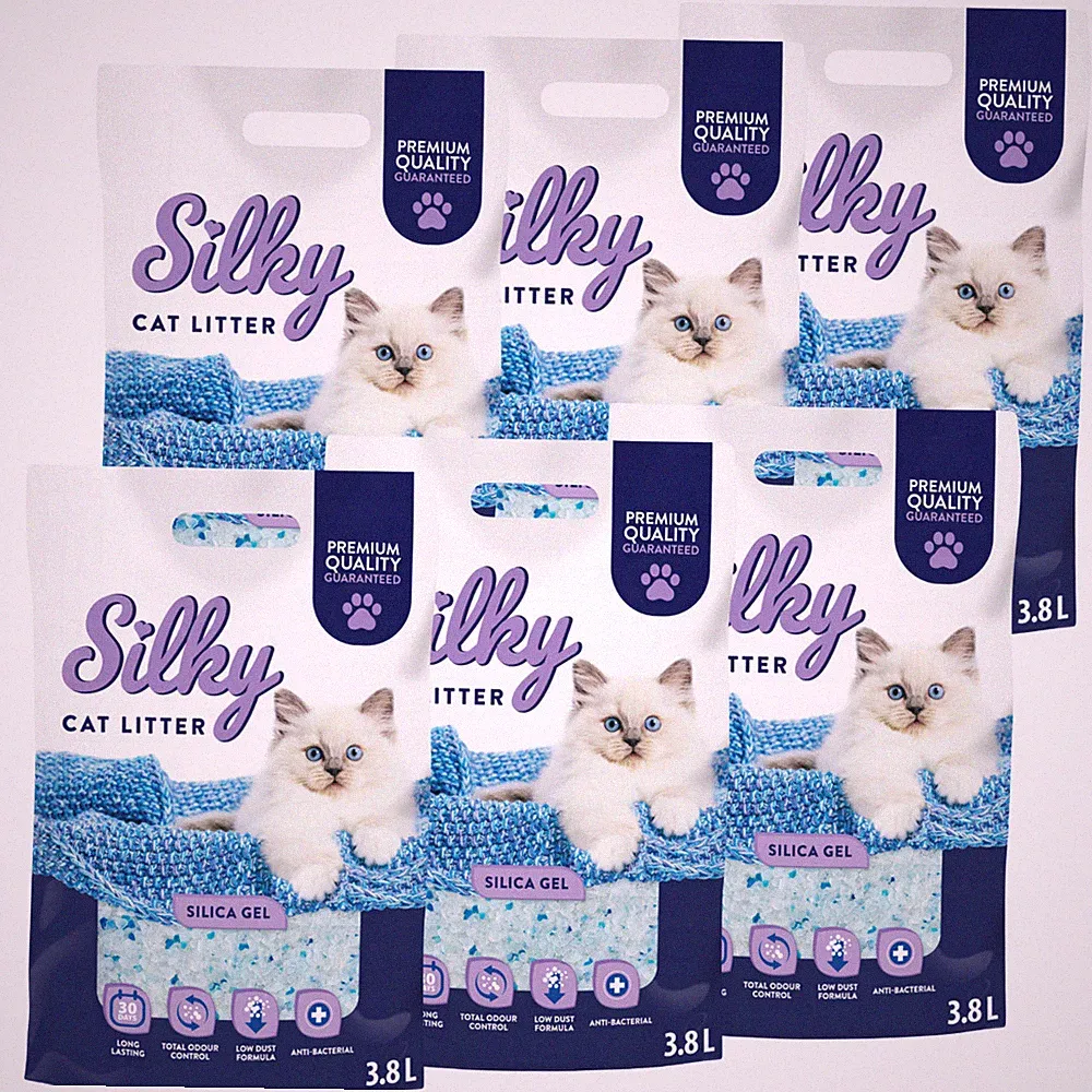 Silky Silikat Katzenstreu, Staubfrei Unparfümiert Silica | 22,8L - 6er-Pack