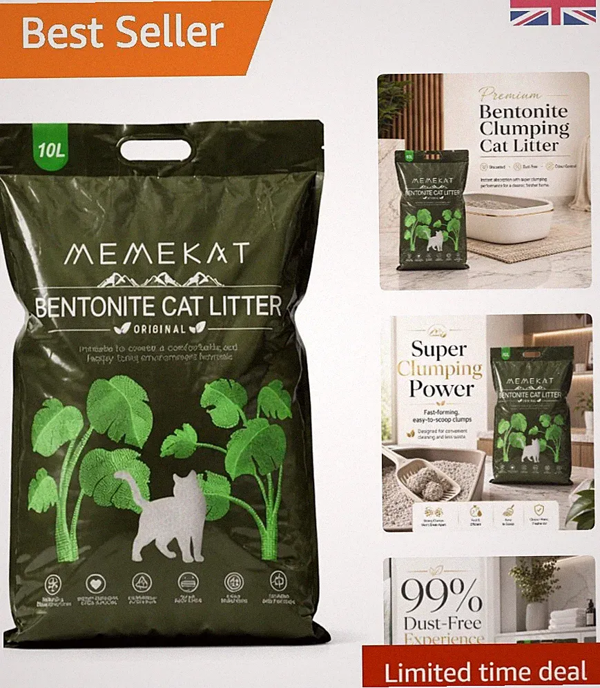 Staubfreies super klumpendes Katzenstreu, unparfümiert 10L für maximale Hygiene & Komfort