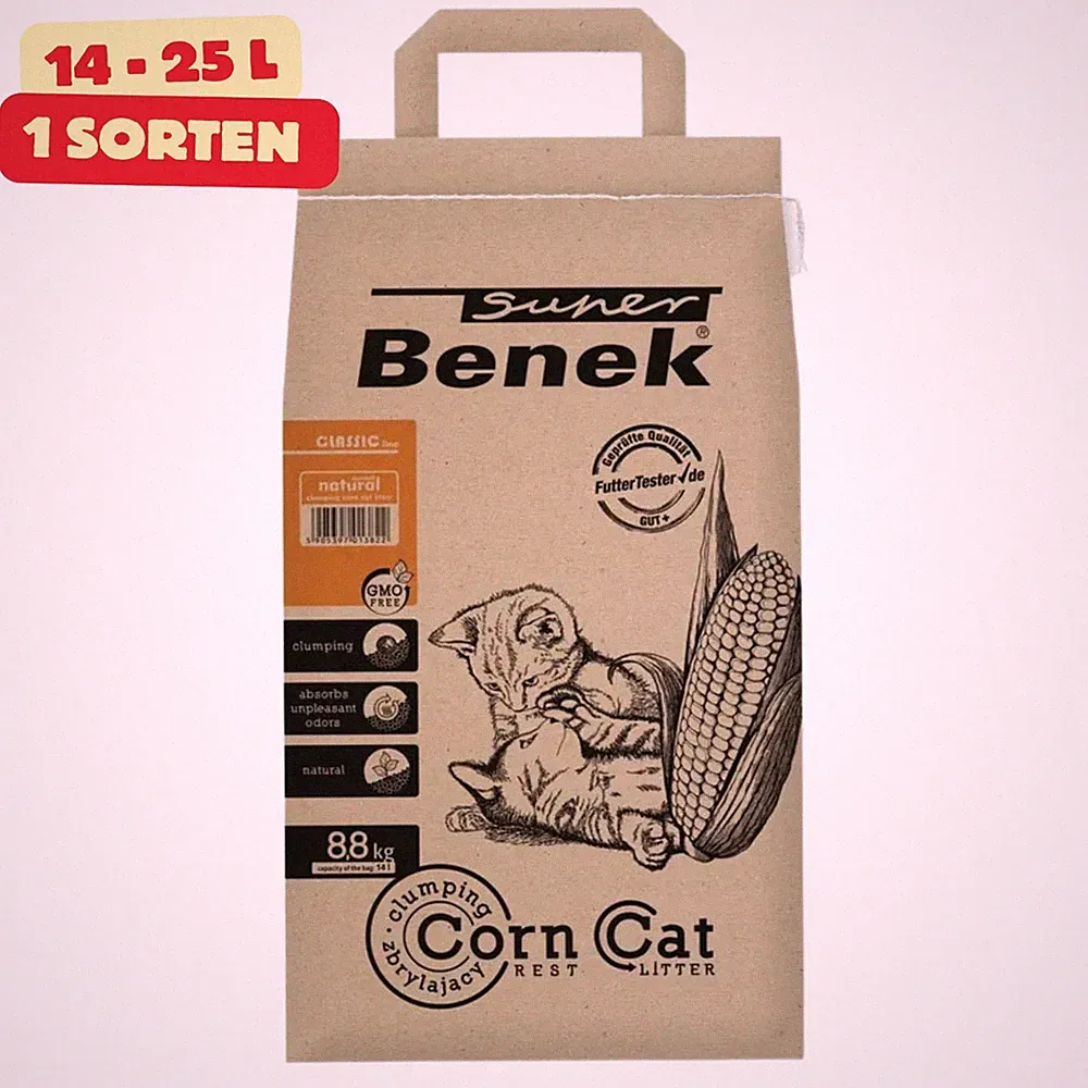 Super Benek Corn Cat Natural Katzenstreu Klumpstreu Mais Biologisch Abbaubar