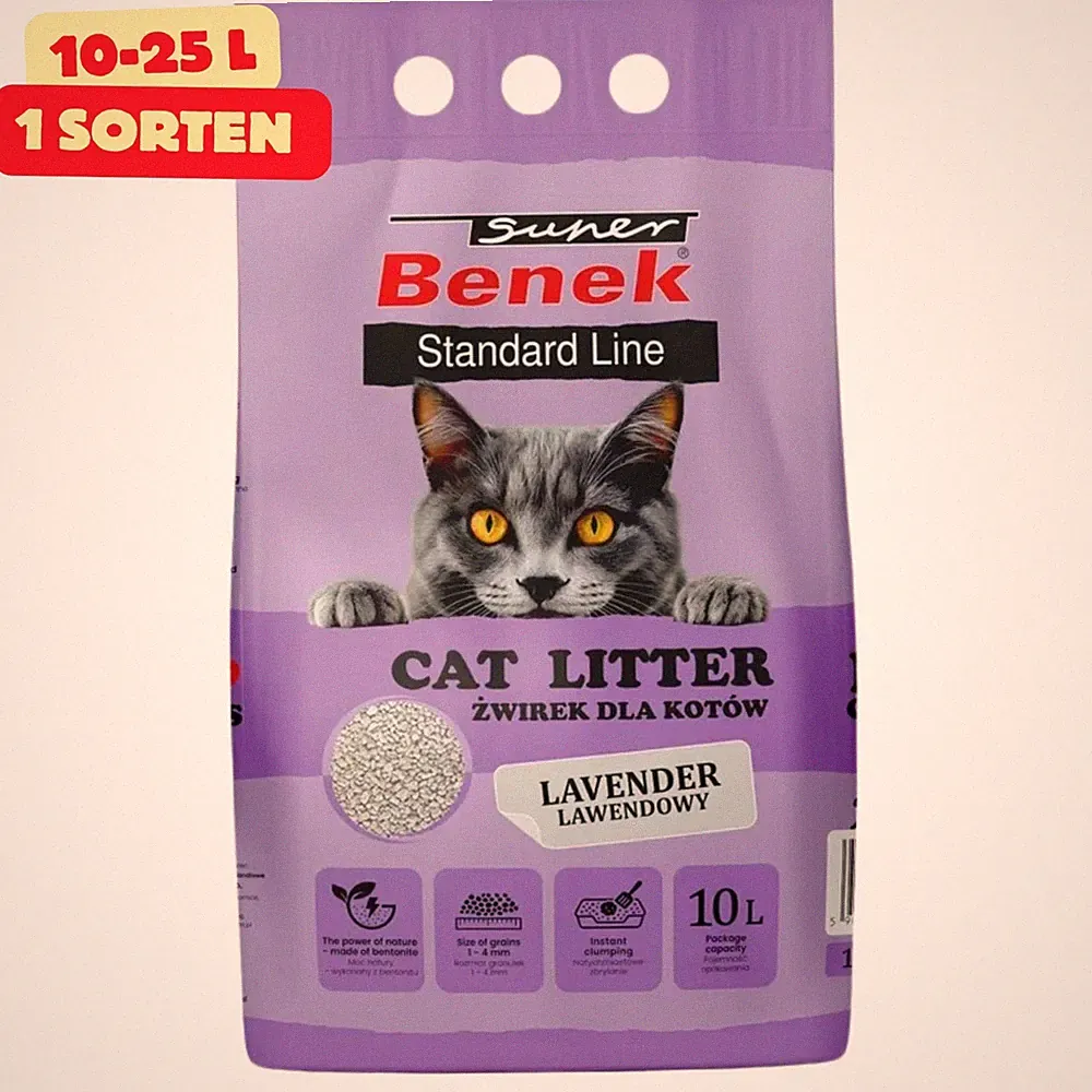 Super Benek Lavendel Katzenstreu Klumpstreu Bentonit Duft Mittlere Körnung