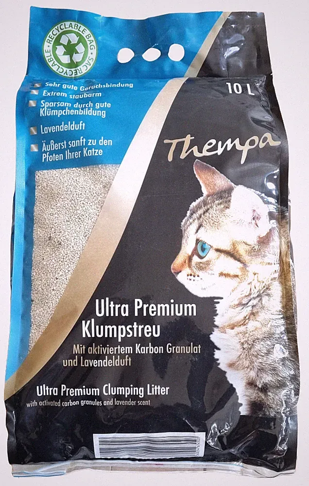 Thempa Premium Klumpstreu mit aktiviertem Karbon-Granulat/Lavendelduft 2 x 10 L