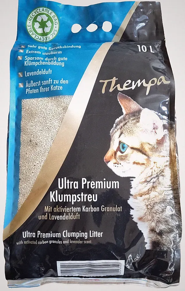 Thempa Premium Klumpstreu mit aktiviertem Karbon-Granulat/Lavendelduft 3 x 10 L