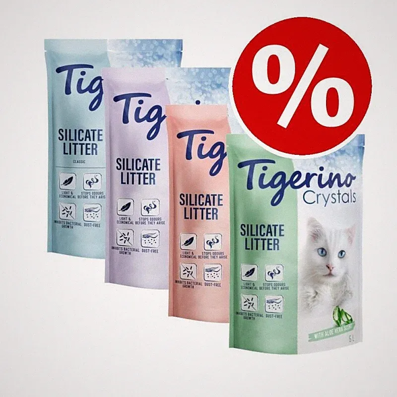 Tigerino Crystals Katzenstreu gemischt Probierpaket 30 Liter Katzenstreu