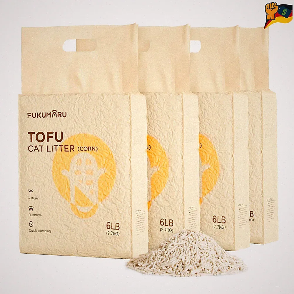 Tofu Katzenstreu 10 8kg Klumpstreu 4er Pack biologisch natürliche Katzenpflege