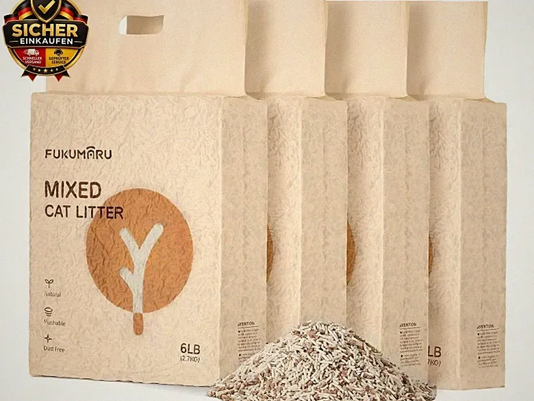 Tofu Katzenstreu 10.8kg, Klumpstreu für Katzen, Staubfrei und Leicht klumpend