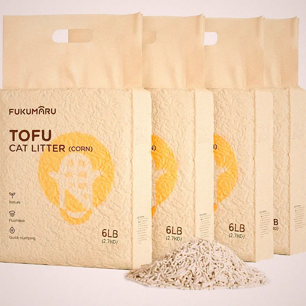 Tofu Katzenstreu 10.8kg, schnell klumpstreu für Katzen, Gemischtes Maispellet...