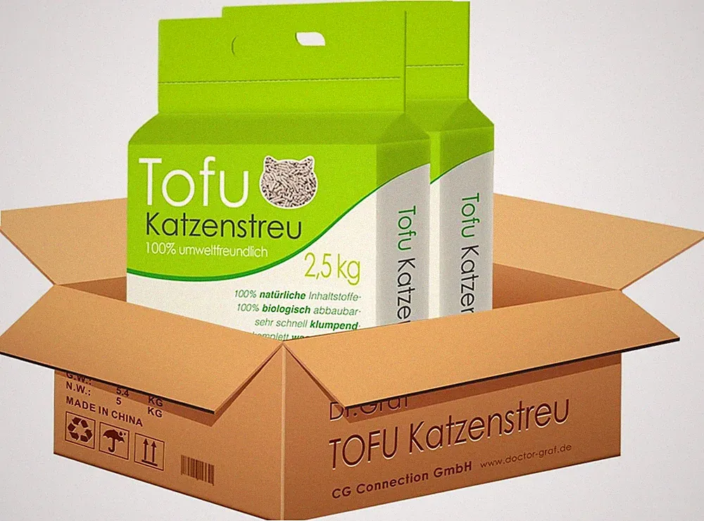 Tofu Katzenstreu, 100% natürlich, Innovative Klumpstreu, geruchsfrei, komplett