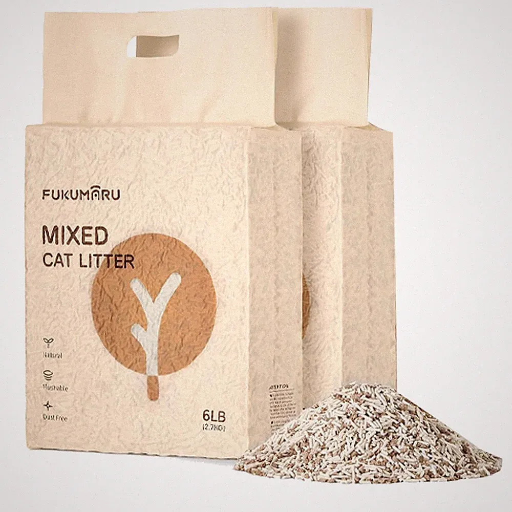 Tofu Katzenstreu 5.4 kg Klumpstreu für Katzen Gemischtes Apfelholzpellets