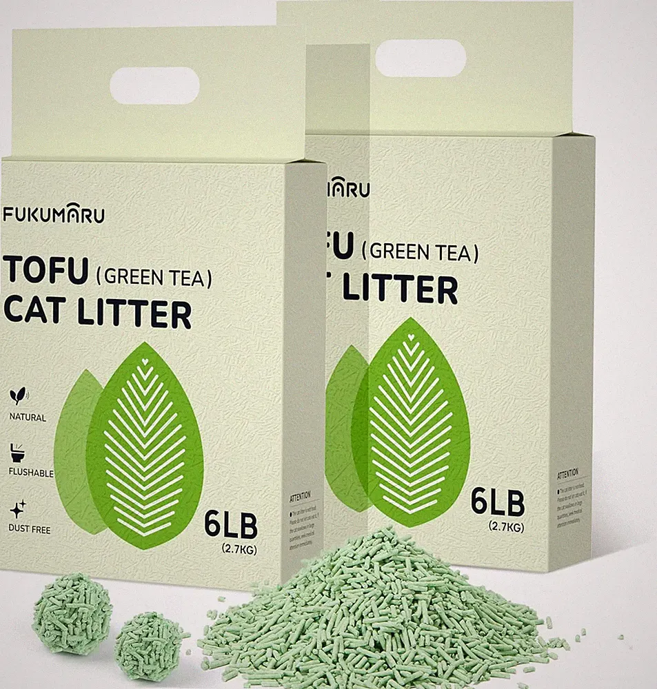Tofu Katzenstreu, klumpendes Katzenstreu, Geruchskontrolle mit Grünteeduft, Dust-F