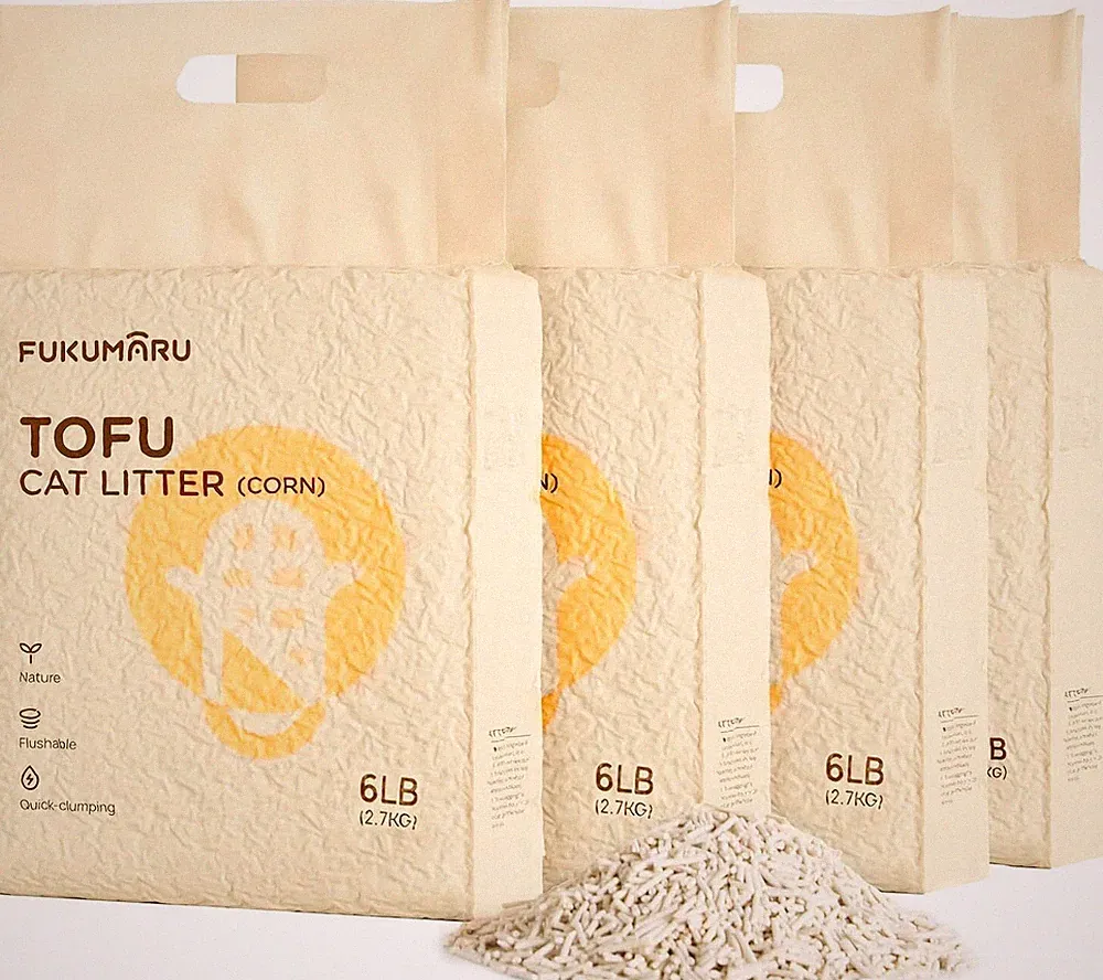 Tofu Katzenstreu Klumpstreu staubfrei geruchsneutral biologisch 10,8kg 4 Stk