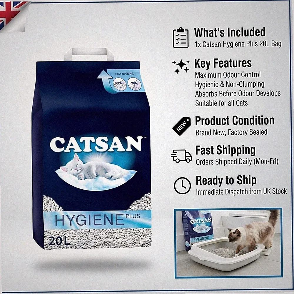 Triple Odour Protection Hygiene Plus Katzenstreu, 20L - klumpfreie Formel