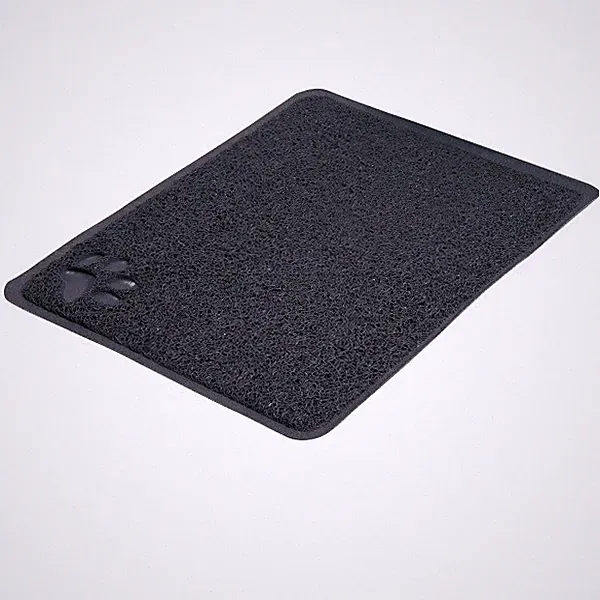 Trixie Katzentoilette Matte - PVC grau rechteckig - saubere rutschfeste Pfoten 37 x 45 cm