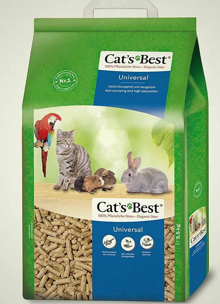 Universal, 100 % pflanzliche Kleintierstreu, nicht klumpende Pellets aus Pfla...