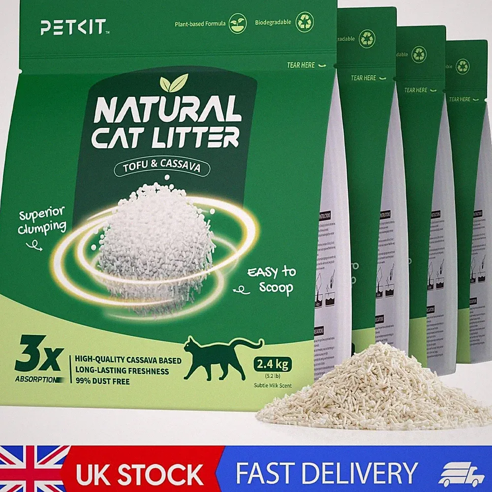 Verbessertes Maniok Katzenstreu, schnell verklumpend 9,6 kg pflanzlicher natürlicher Tofu