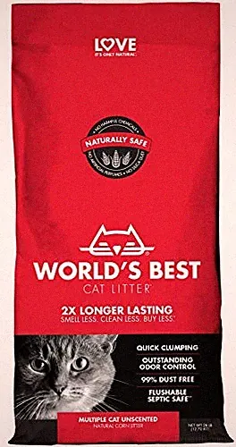 Weltbestes Katzenstreu 28 Pfund, mehrere Katzen unparfümiert, 12,7 kg (1er Pack)