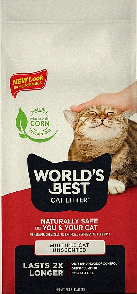 WELTBESTES KATZENSTREU mehrere Katzen unparfümiert, 28 Pfund 99 % staubfrei